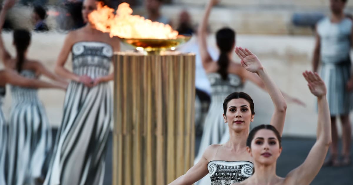 Olympic Flame Handover Ceremony Olympic Games Paris 2024 Athens