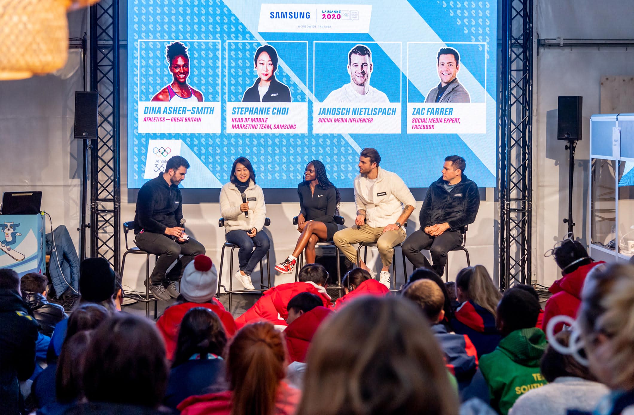 Samsung engaging with athletes and fans at Lausanne 2020