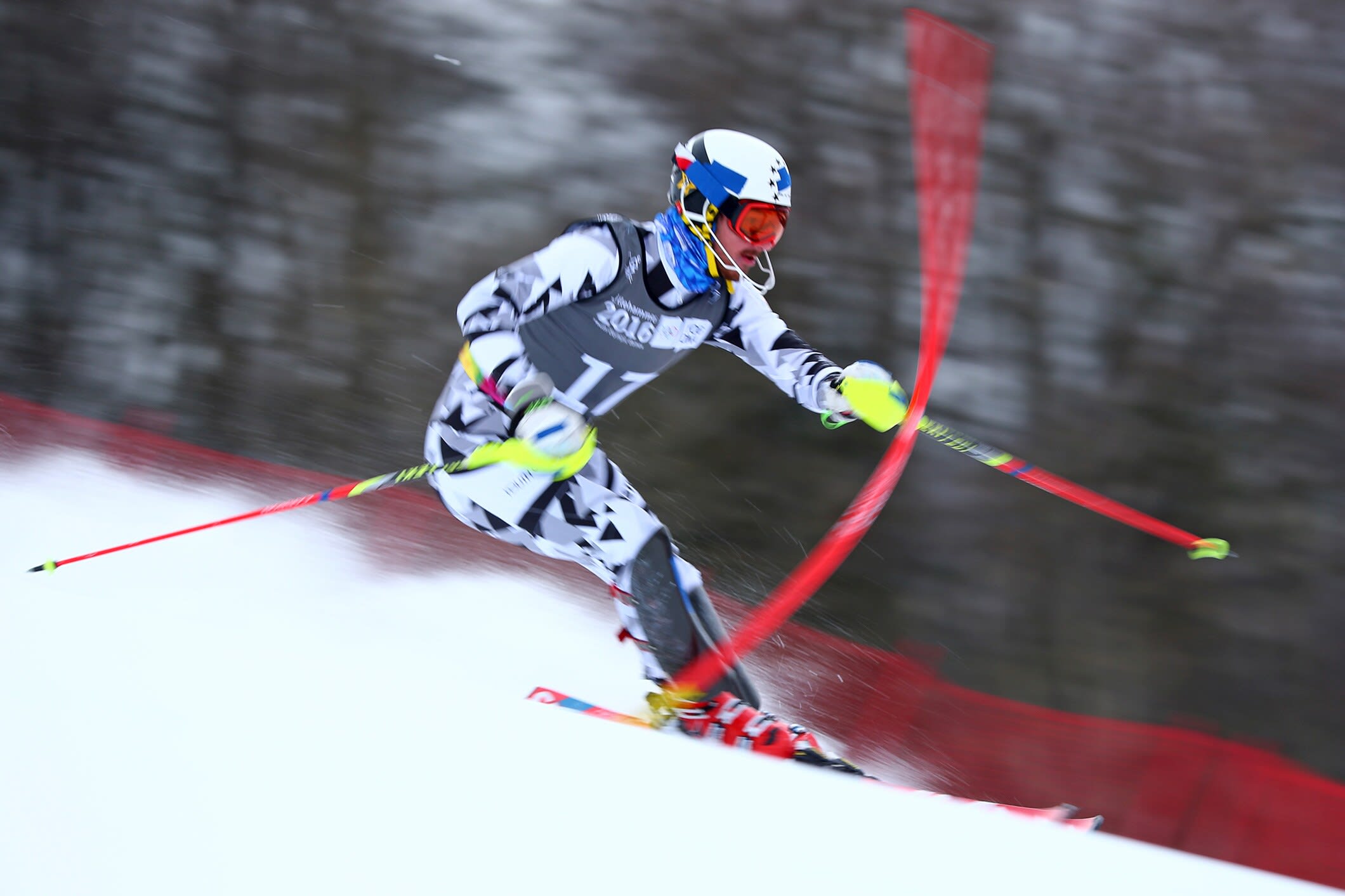 Austrian Manuel Traninger won the gold medal in men's slalom at Hafjell Olympic Slope. Photo: YIS / IOC Simon Bruty