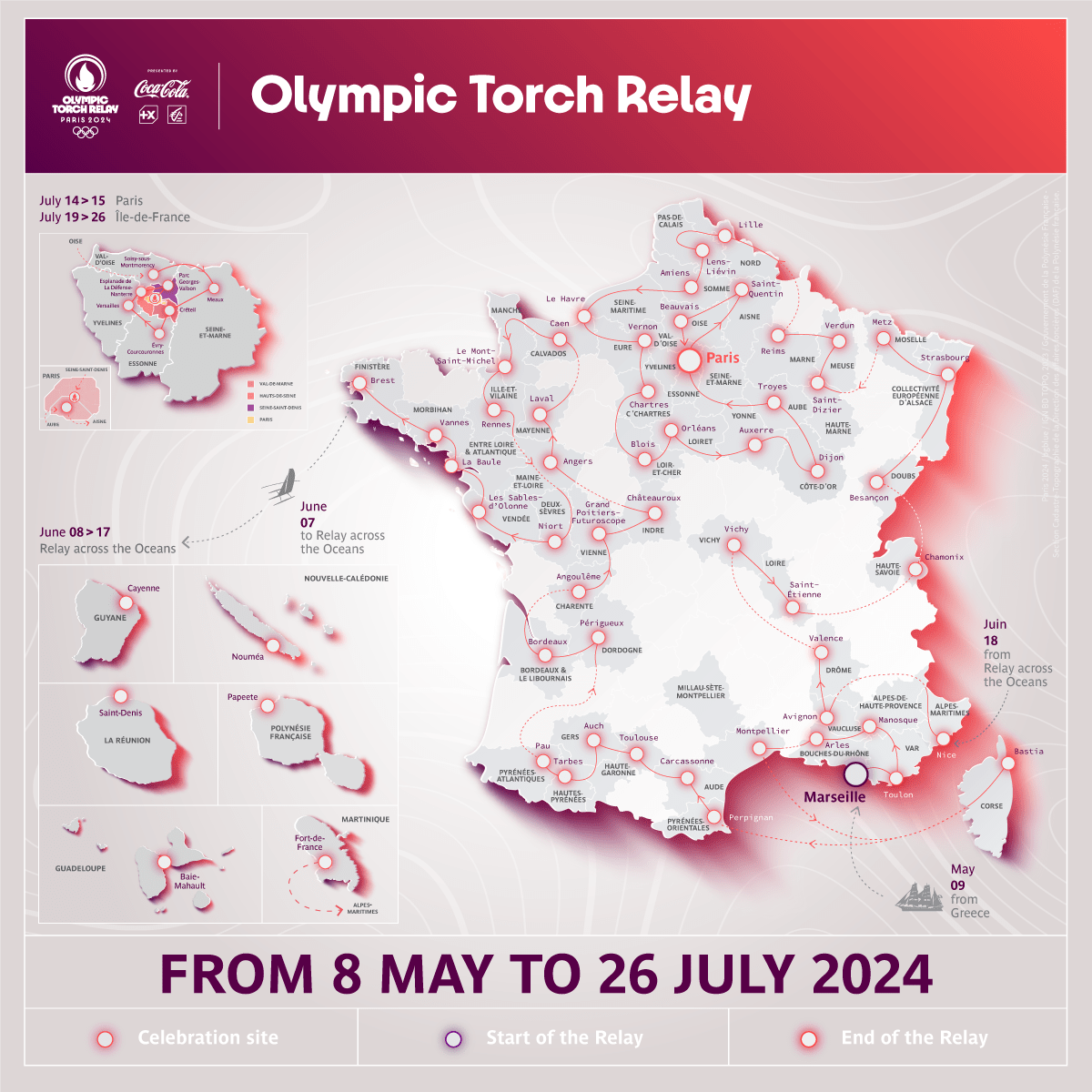 Paris 2024 - Olympic Torch Relay route