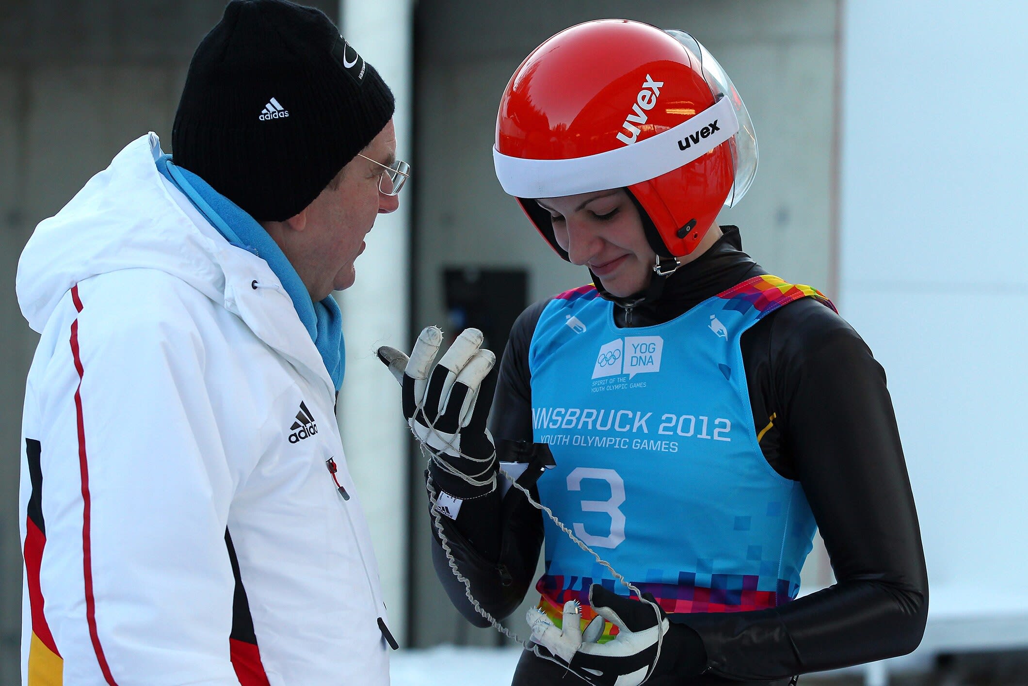 IOC President Thomas Bach and Saskia Langer