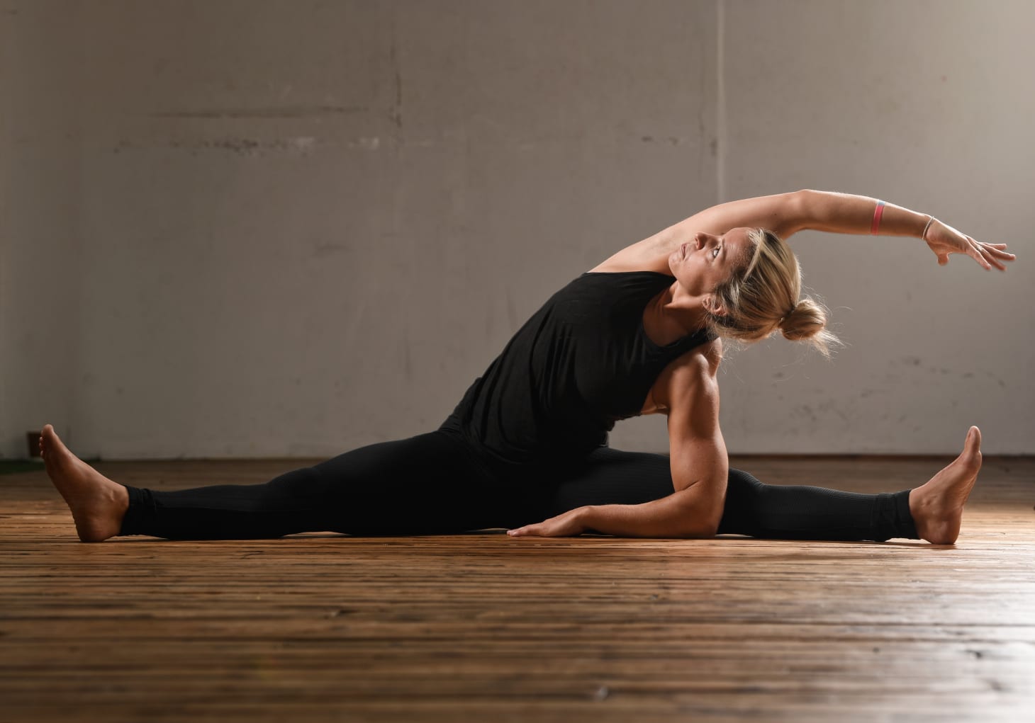 Parsva Upavista Konasana is often used as a warmup exercise.