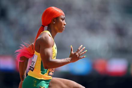 Acka エーシーケーエー アメスリフリンジトップス　sheller hyeon Shelly-Ann Fraser-Pryce pulls out of women's 100m at Spitzen