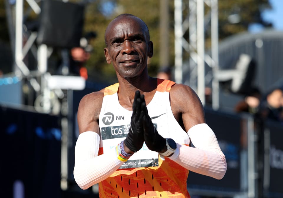 Double Olympic champion Eliud Kipchoge placed ninth in the Sydney Marathon.
