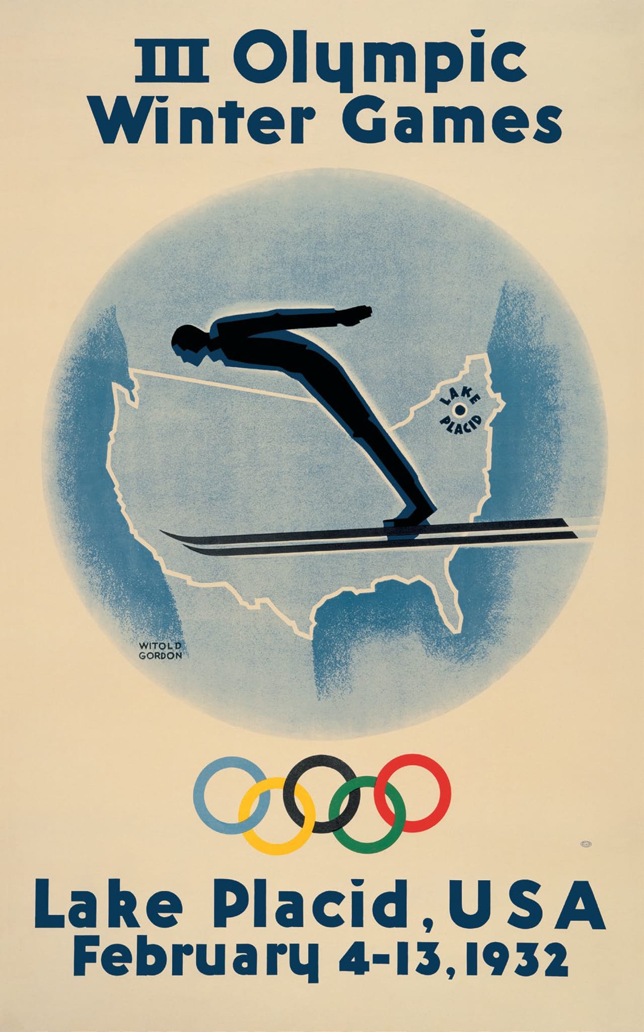 1932 Winter Olympics METAL SIGN 1932 Winter Olympics Lake Placid New