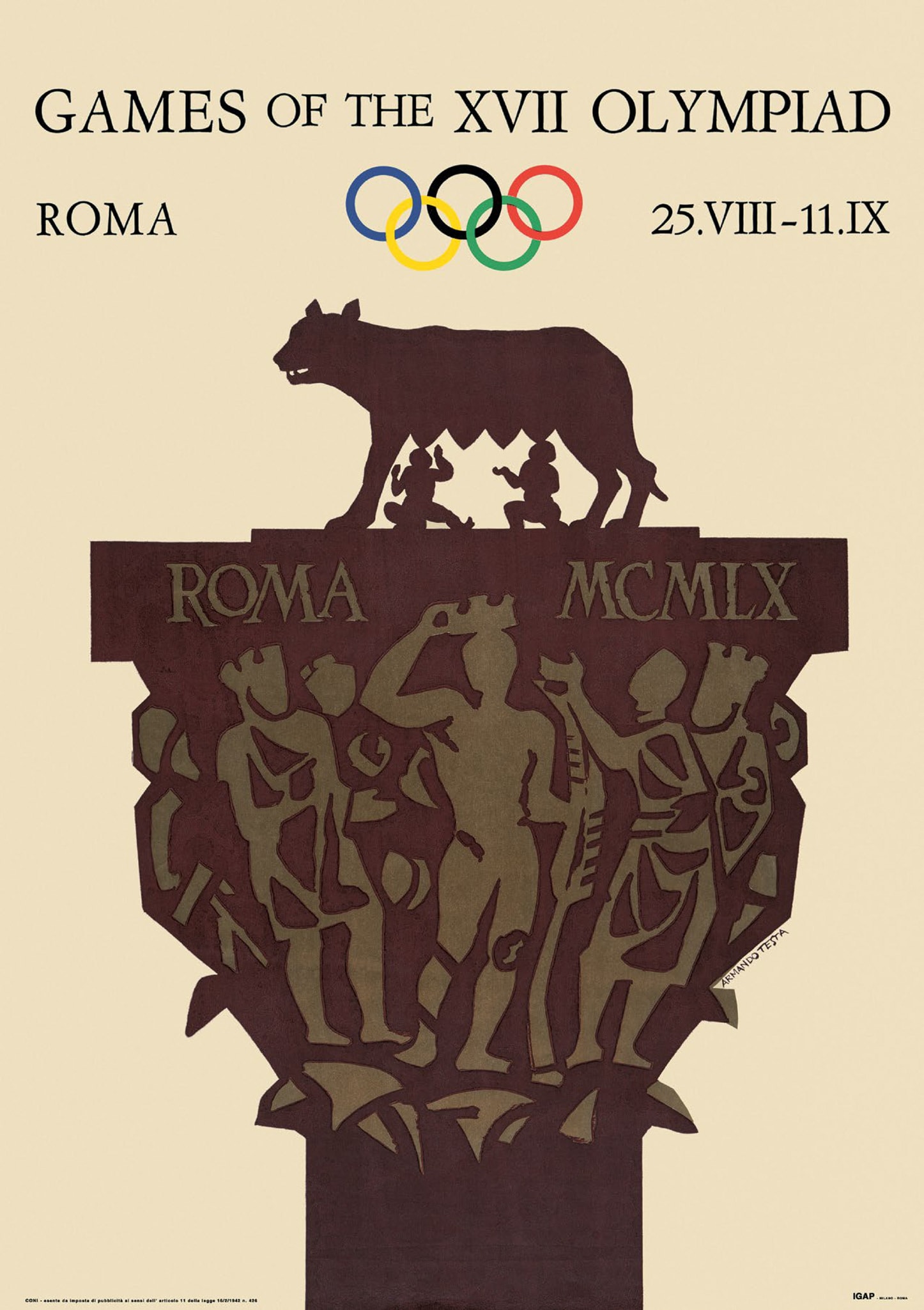 Rome 1960 Olympic logo, poster design & look of the games