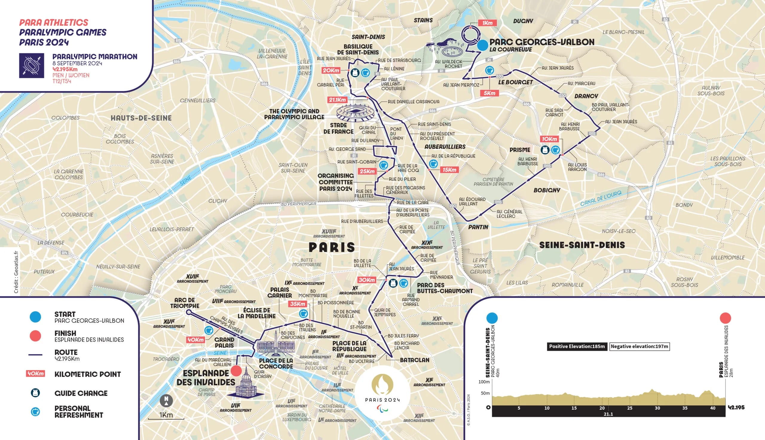 Paris 2024 - Paralympic marathon and Para cycling routes