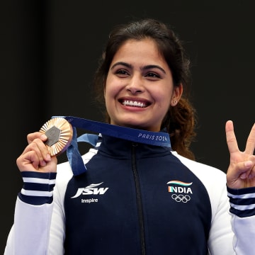 Paris 2024 bronze medalist Manu Bhaker of India.