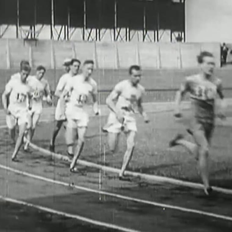 On the athletics track in St Louis, in 1904.