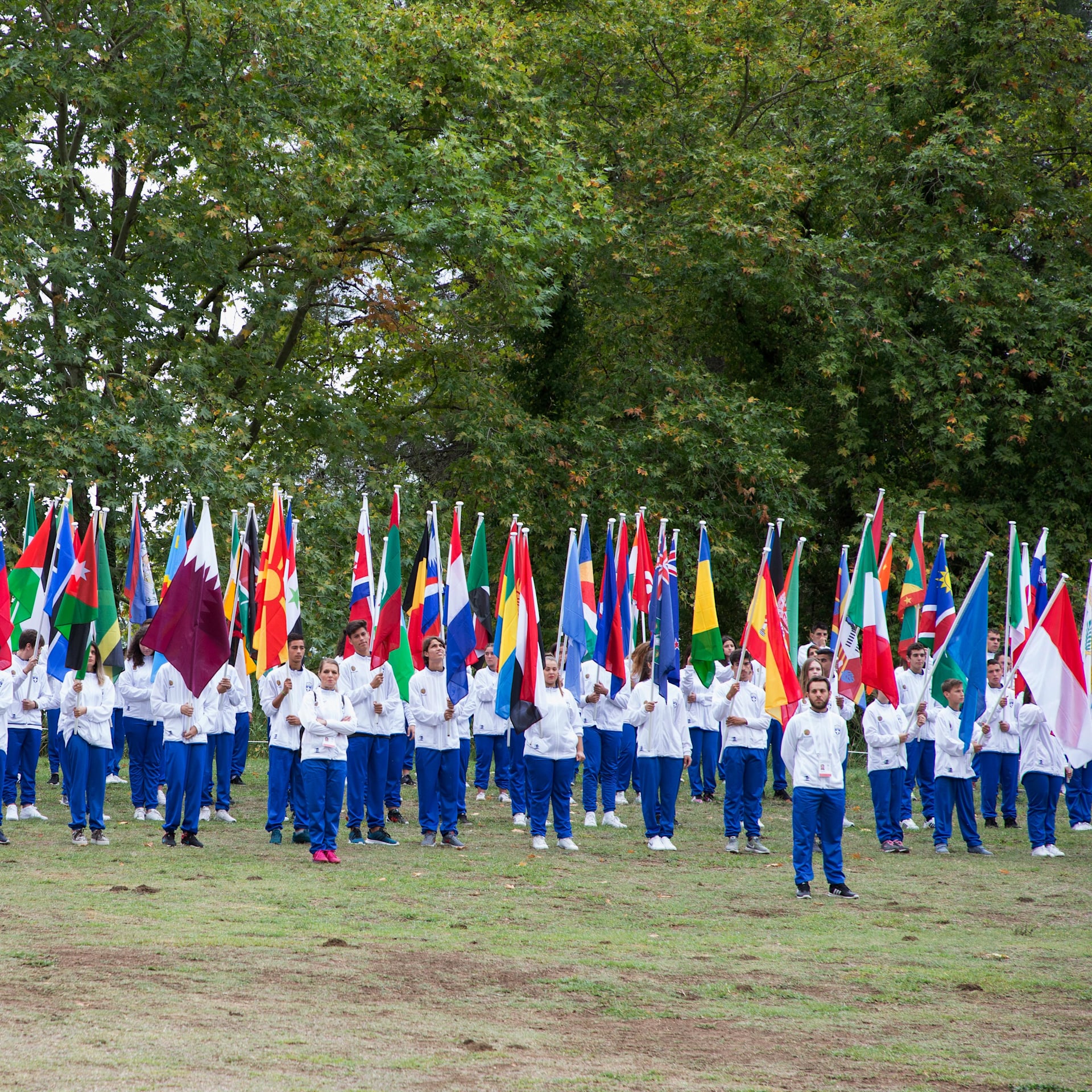 People with flags