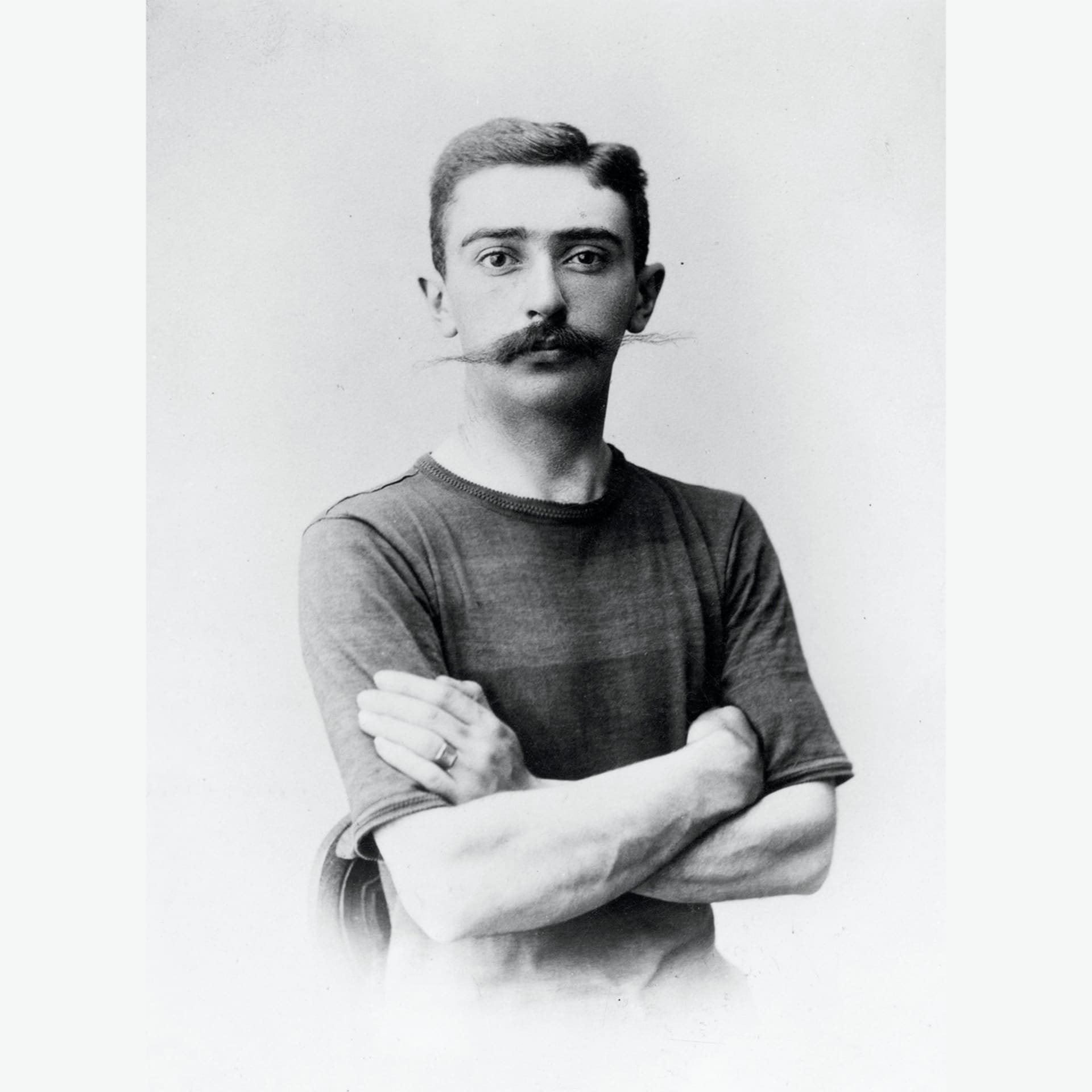 Pierre de Coubertin dressed in a sports kit in 1889