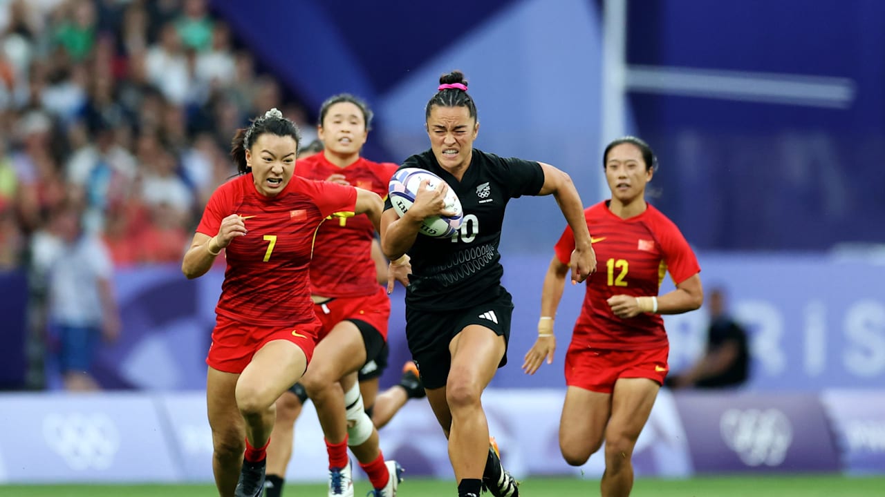 NZL vs. CHN Viertelfinale 3 Damen 7erRugby Olympische Spiele Paris