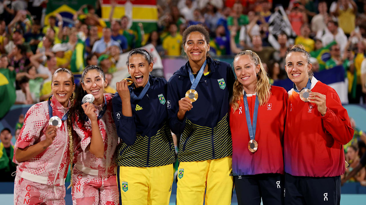 BRA vs. CAN Damen Finale Beachvolleyball Olympische Spiele Paris 2024