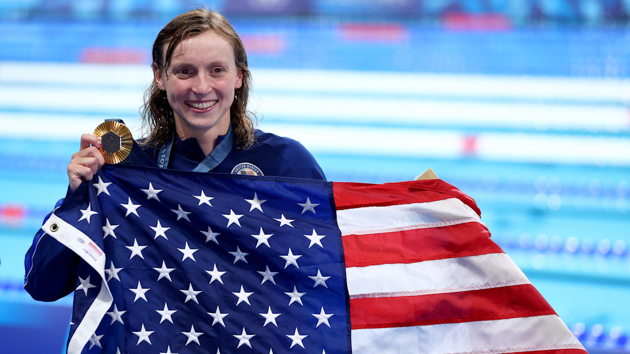 Katie Ledecky on tying US greats' all-time medal record: It's special to share that with them