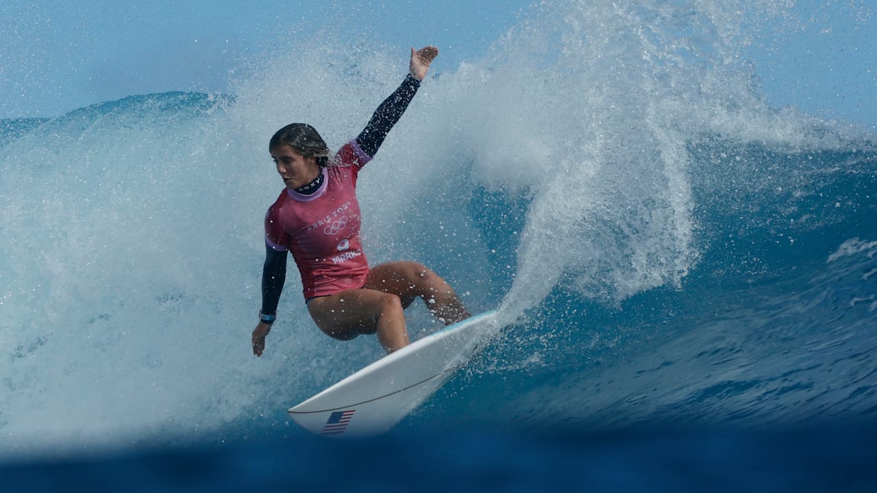 Surfing | W Quarter Finals Heat 1 | Caroline Marks | Paris 2024 Highlights