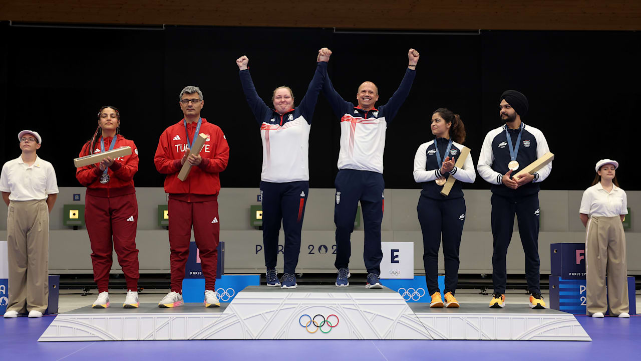 Mixed 10m Air Pistol Team Finals | Shooting | Olympic Games Paris 2024