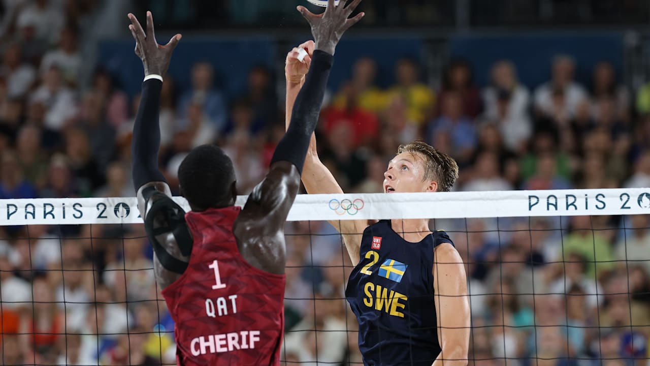 Cherif/Ahmed (QAT) vs. Ahman/Hellvig (SWE) - Herren Halbfinale | Beachvolleyball | Olympische Spiele Paris 2024