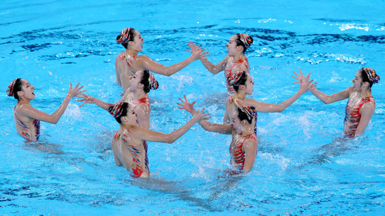 Akrobatische Kür | Synchronschwimmen | Olympische Spiele Paris 2024