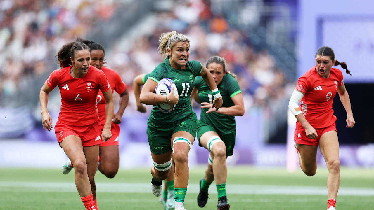 GBR vs. USA Viertelfinale 4 Damen 7erRugby Olympische Spiele Paris