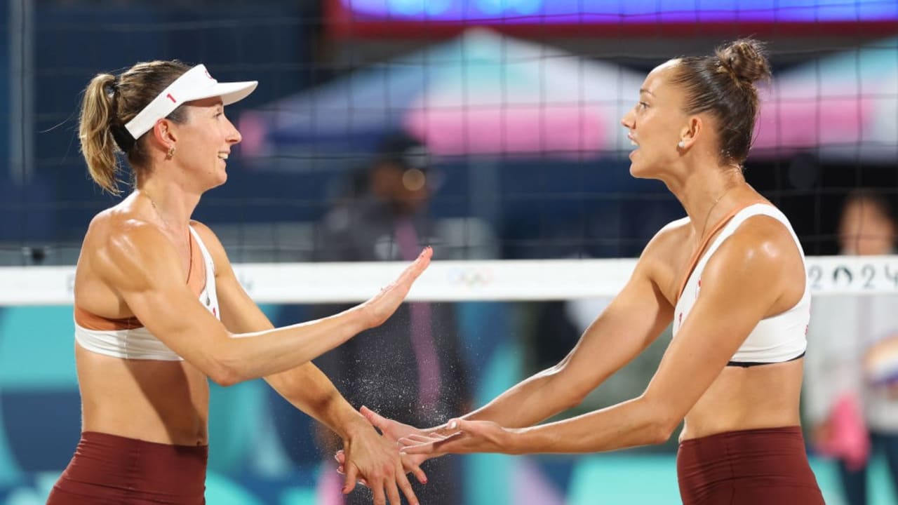 Preliminary Phase USA v CAN / ITA v QAT Beach Volleyball Olympic Games Paris 2024