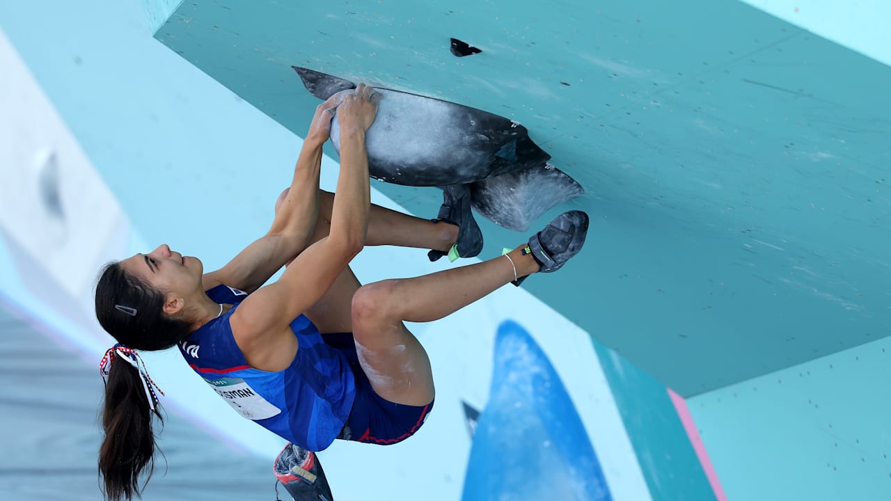 Sports Climbing | M Speed Qualification Seeding Sam Watson Paris 2024 Highlights