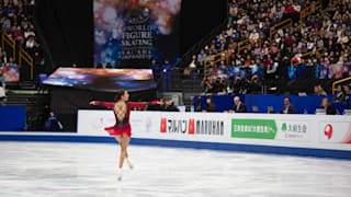 Evgenia Medevedeva skating during the short program