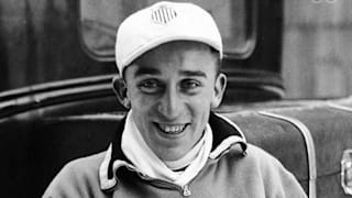 Speed Skater Jaffee Holds 1932 Olympic Gold Medal