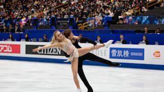 Victoria Sinitsina and Nikita Katsalapov on ice during their free dance