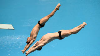 Jack Laugher and Daniel Goodfellow compete in World Series in Sagamihara, Japan in March 2019