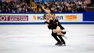 Gabriella Papadakis and Guillaume Cizeron of France perform their rhythm dance in Saitama