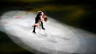 Gabriella Papadakis and Guillaume Cizeron skate during the gala exhibition. (REUTERS-Issei Kato)