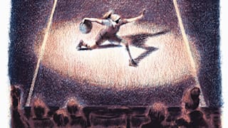 Paris 2024 art poster: Pierre Seinturier, Goalball player kicking off the game