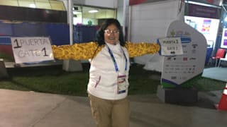 Which way?! At the Eduardo Dibos Coliseo where Luis Scola and Argentina won their basketball gold medal.