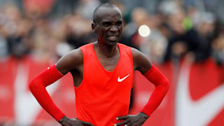 Eliud Kipchoge after just failing to break two hours at Monza in May 2017