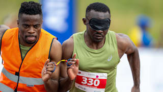 Guillaume Junior Atangana, right, and guide Donard Ndim Nyamjua