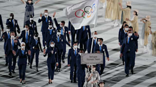 The Tokyo 2020 Refugee Olympic Team’s entrance at the opening Ceremony