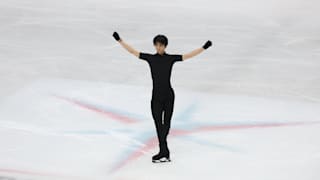 Yuzuru Hanyu practises at the Grand Prix Final