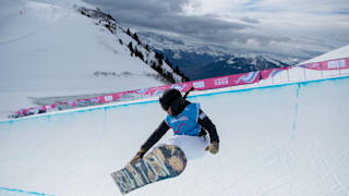 Maria Azul Chavez Martinez ARG takes part in practice for the  Snowboarding Halfpipe at Leysin Park. The Winter Youth Olympic Games, Lausanne, Switzerland, Friday 17 January 2020. Photo: OIS/Joel Marklund. 