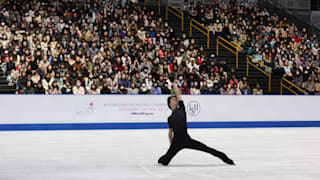 Yuzuru Hanyu in practice on Wednesday