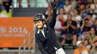 Martina Campi of Argentina in the Jumping Individual Jump-Off 