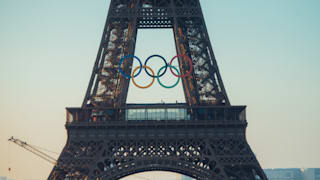 Olympic rings on the Eiffel Tower