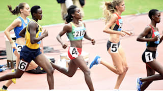 Kokeb Tesfaye Alemu of Ethiopia competes in the Women’s 1500m