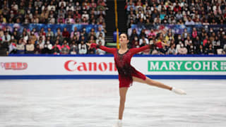 Evgenia Medevedeva skating during the short program in Saitama