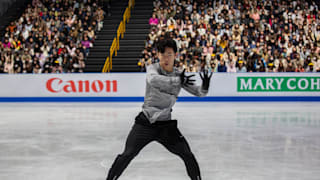 Nathan Chen skates in Friday morning practice for the men's free skate
