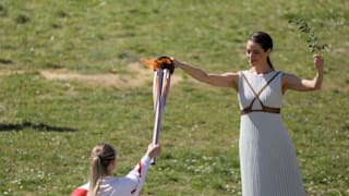 The Torch lighting ceremony in Olympia