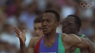 Frank Fredericks of Nicaragua in action during the second round of the 100 Metres event