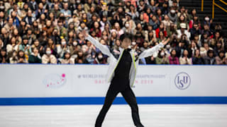 Yuzuru Hanyu in practice on Wednesday