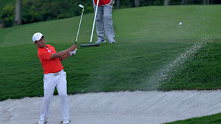 Yu Chun-An of Chinese Taipei competes in the Mixed Team event of Golf