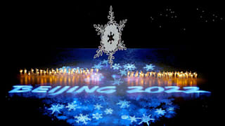 The Olympic Cauldron is seen inside of the Beijing National Stadium 