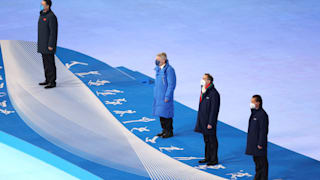 Mayor of Beijing, International Olympic Committee President Thomas Bach, Mayor of Milano and Mayor of Cortina d' Ampezzo 